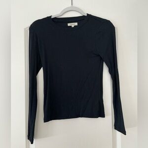 Madewell Black Ribbed Long Sleeve Top